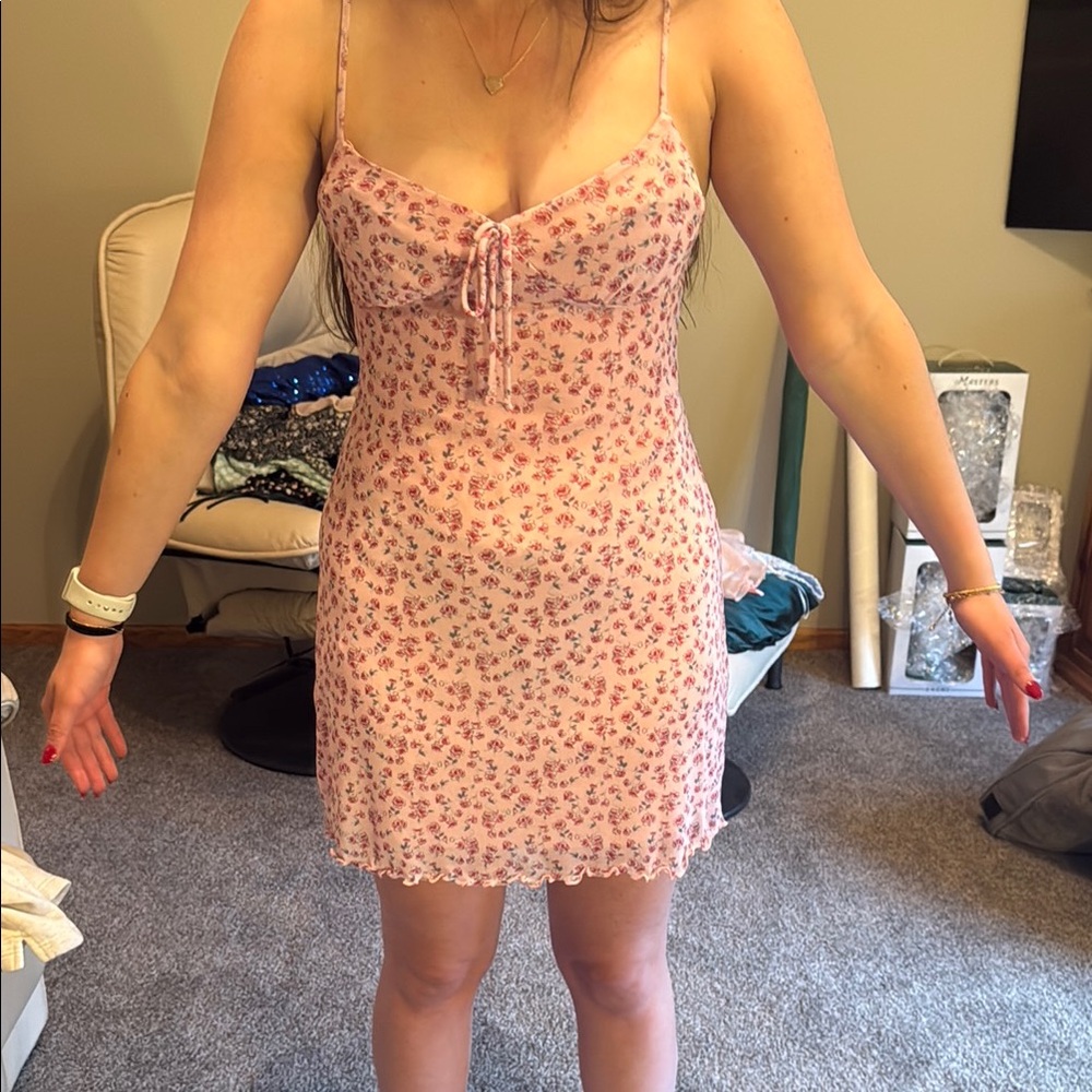 Tilly's Pink and Orange Bustier Mini Dress